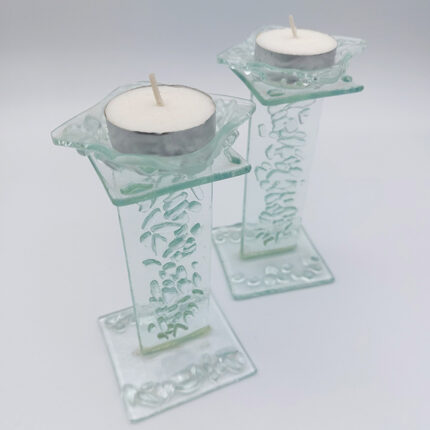 004 Fused Glass Candlesticks