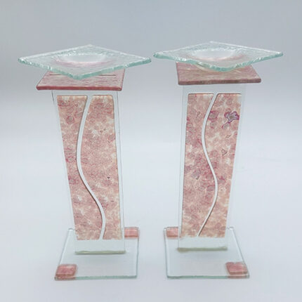 003 Fused Glass Candlesticks