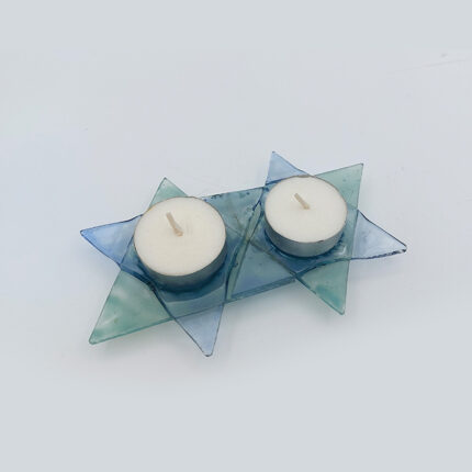 005 Fused Glass Candlesticks