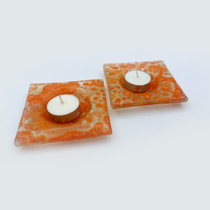 009 Fused Glass Candlesticks