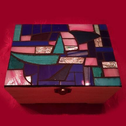 007 Mosaic Jewelry Box “Pink And Blue”