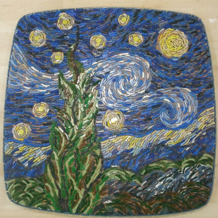 Glass Mosaic Side Table “Starry Night”