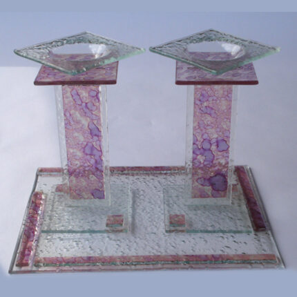 002 Fused Glass Candlesticks