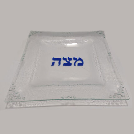 001 Fused Glass MatzahTray “Blue”
